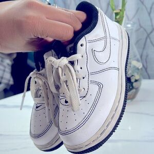 NIKE AIR FORCE ONE, White/Black, Size 9C